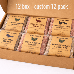 PrimalBox™ – Customisable Raw Dog Food Box (12 Human-Grade Mince Blocks)