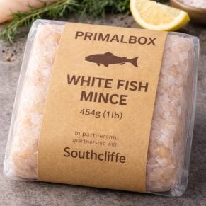 White Fish Comeplete Mince Block – 454g (Human-Grade Raw Dog Food)