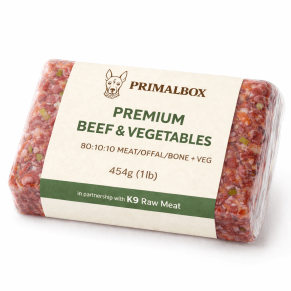K9 Raw– Premium Beef & Vegetables (80:10:10 + Veg) (K9 Raw Meat) – 454g
