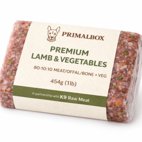 K9 Raw – Premium Lamb & Vegetables (80:10:10 + Veg) (K9 Raw Meat) – 454g