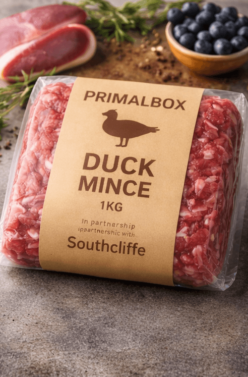 PrimalBox Duck 90:10 Raw Mince 1KG – 90% Meat 10% Bone