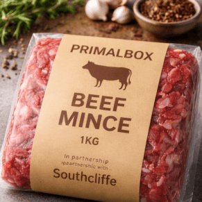 PrimalBox Beef 90:10 Raw Mince 1KG – 90% Meat 10% Bone