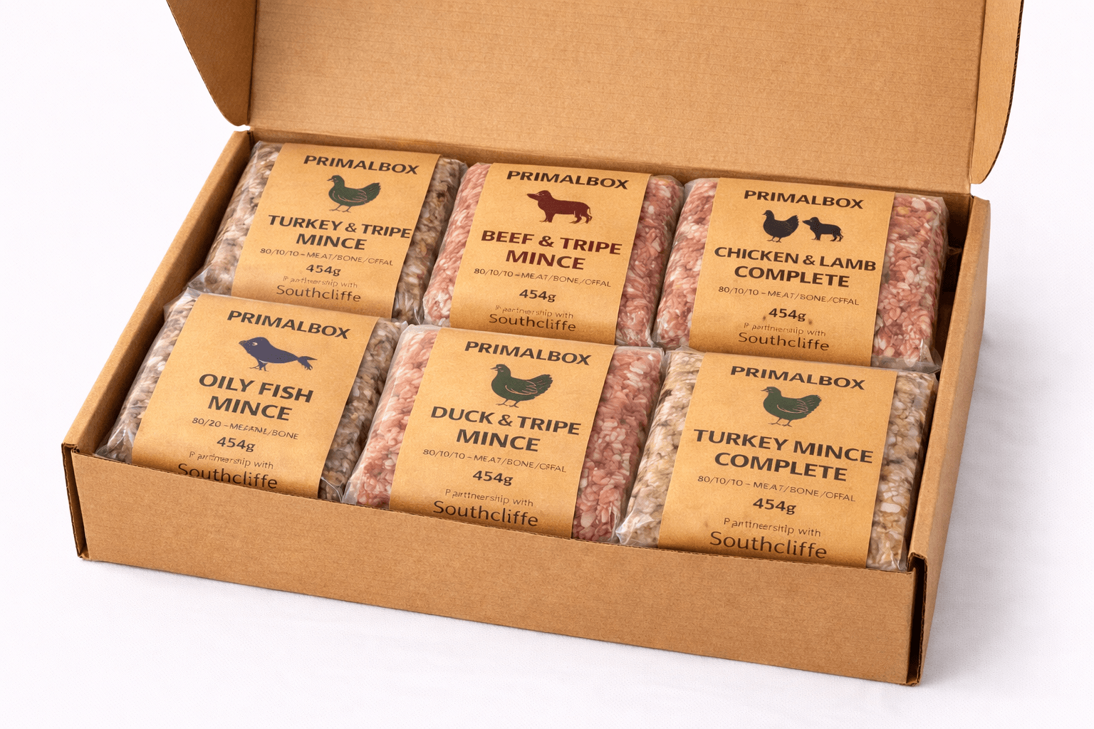 PrimalBox™ – Customisable Raw Dog Food Box (6 Human-Grade Mince Blocks)