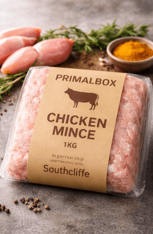 PrimalBox 80:10:10 Chicken Mince 1KG – Pure Raw Dog Food