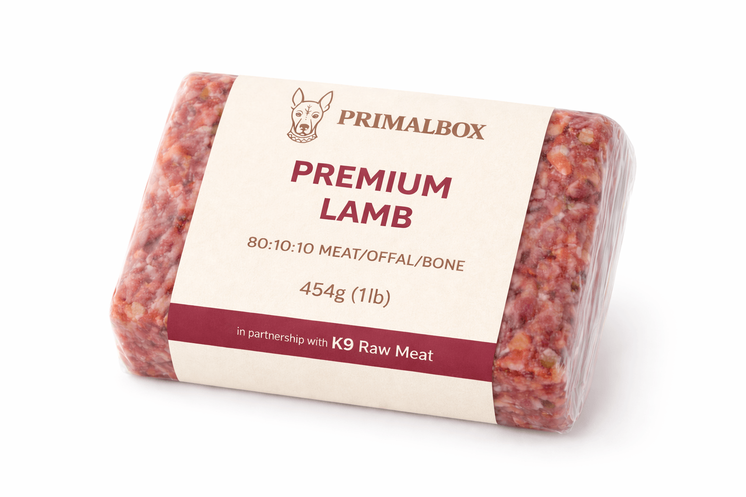 K9 Raw – Premium Lamb (80:10:10) (K9 Raw Meat) – 454g