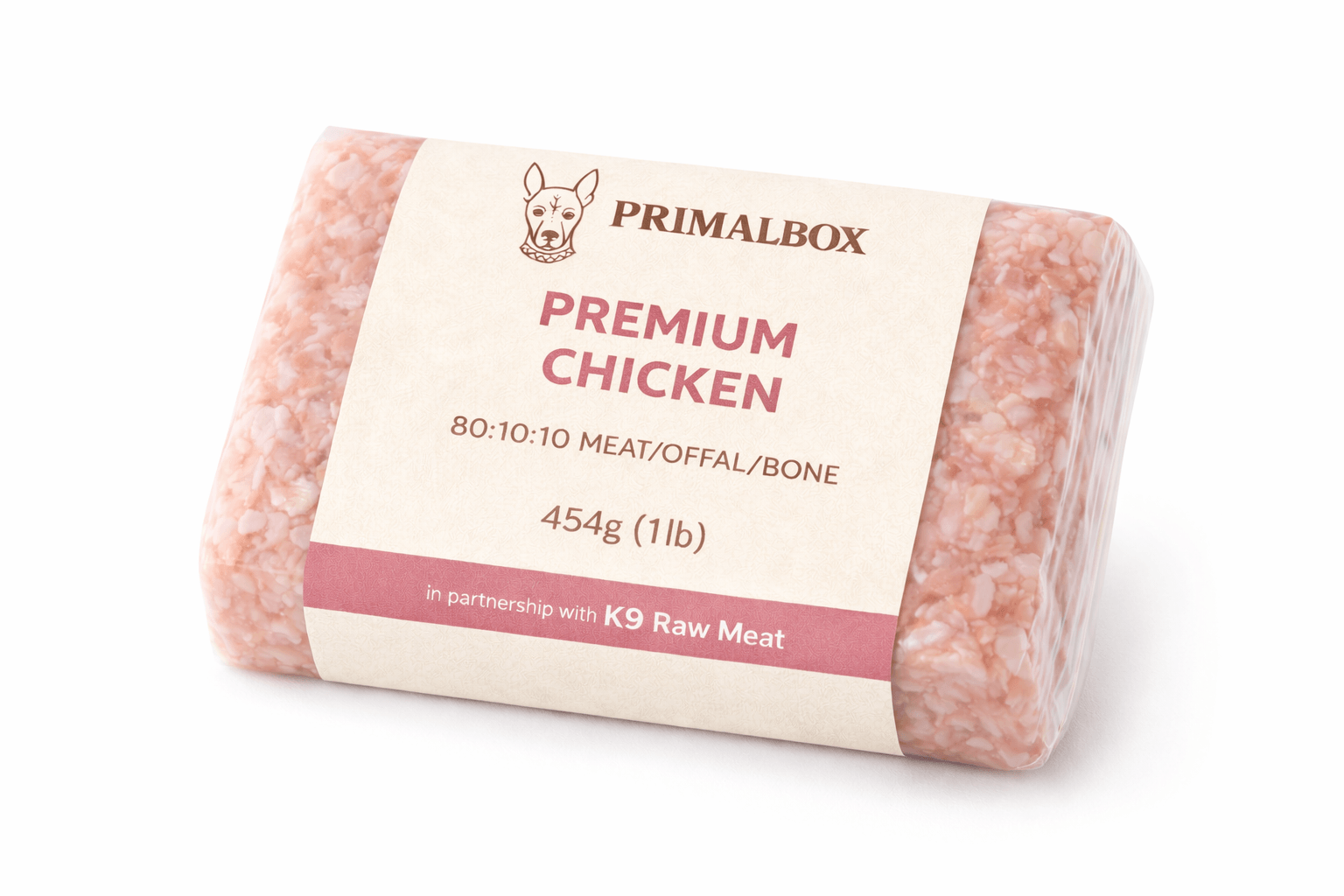 K9 Raw – Premium Chicken (80:10:10) (K9 Raw Meat) – 454g