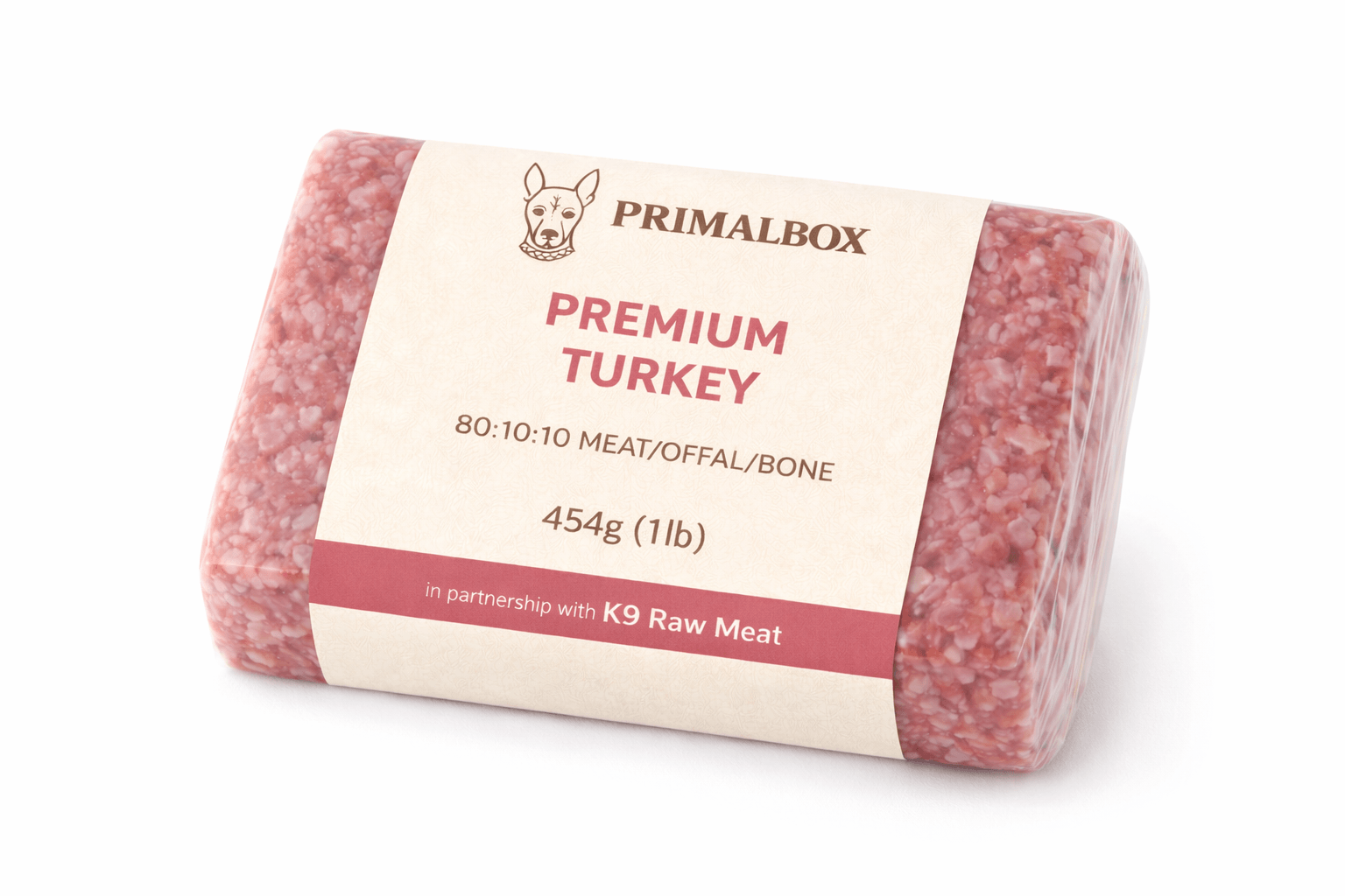 K9 Raw– Premium Turkey (80:10:10) (K9 Raw Meat) – 454g
