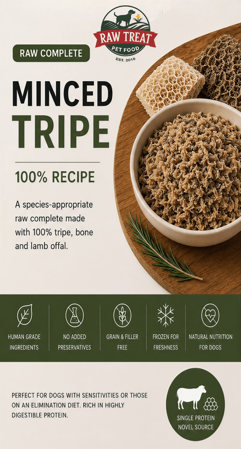 Raw Treat Minced Tripe 500g