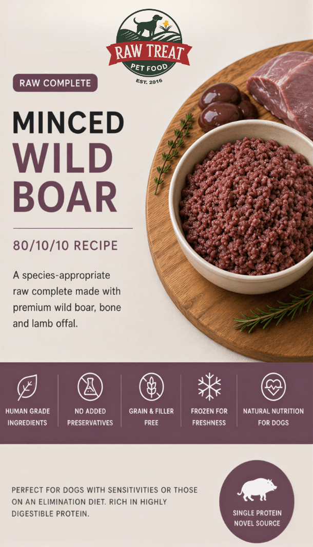 Raw Treat Minced Wild Boar 500g | PrimalBox
